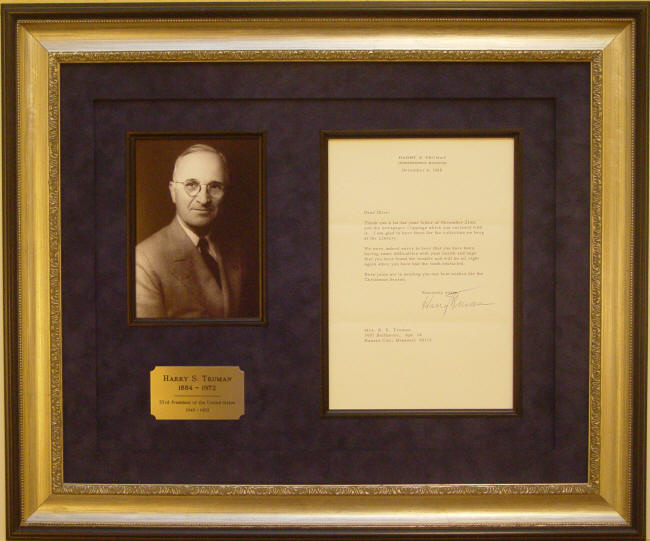 Autograph 510504 President Harry S. Truman typed letter signed to